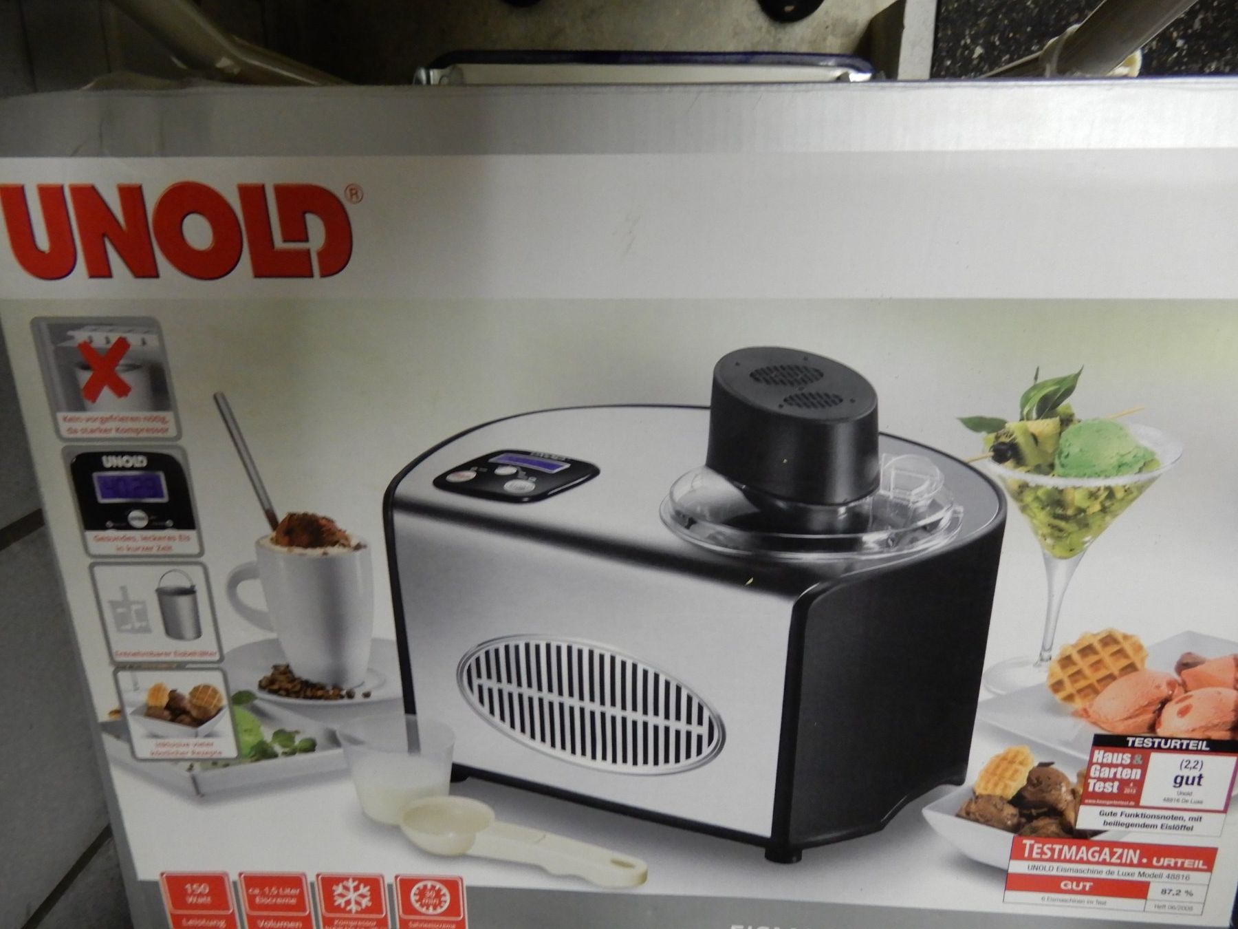 Elettrodomestici da cucina: Unold Eismaschine de Luxe - schnelles Eis-Vergnügen – Difettoso da Worben venduto da MaKo3252 1