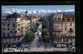 Zürich, Bahnhofstrasse aus der Vogelsch