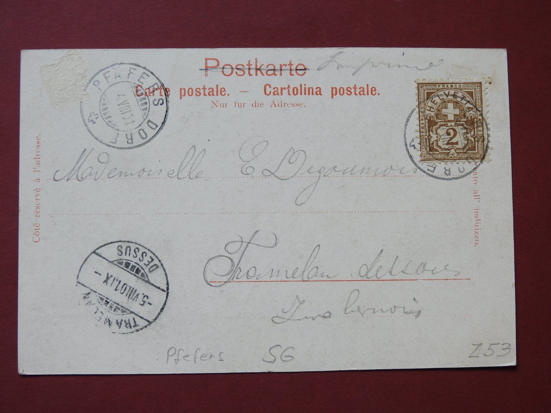 Cartoline postali: Foto AK, Gruss aus Pfäfers ! – Usato da Rain venduto da 999-800-K 1