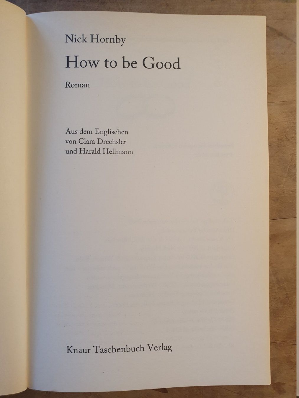 Libri: How To Be Good Nick Hornby Knaur – Usato da Zürich venduto da loosebone 1