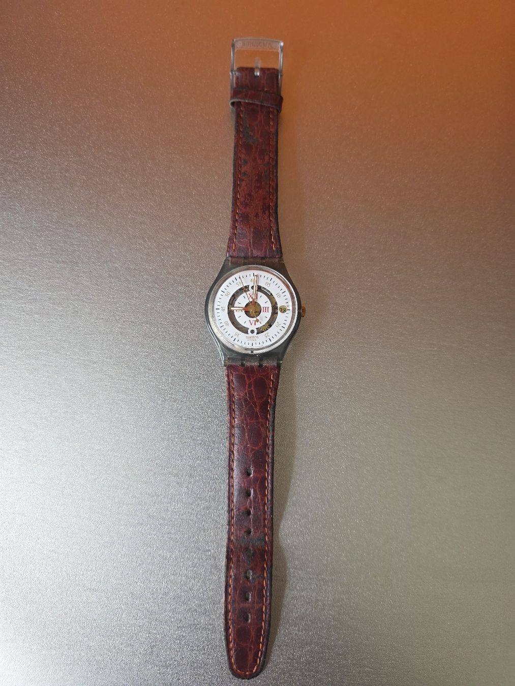 Swatch Orologi: Swatch Vintage mit Lederarmband – Usato da Oftringen venduto da Nicopass 1