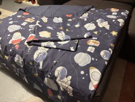 NEU Kinder Bettwäsche Astronaut Weltraum Duvet Kissen Set