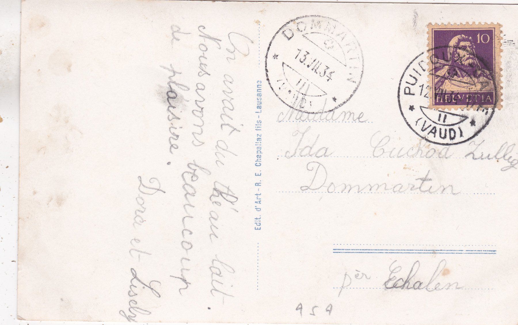 Cartes postales: Lac de Bret 1945 – D'occasion à Herisau par Lisegrat2008 1