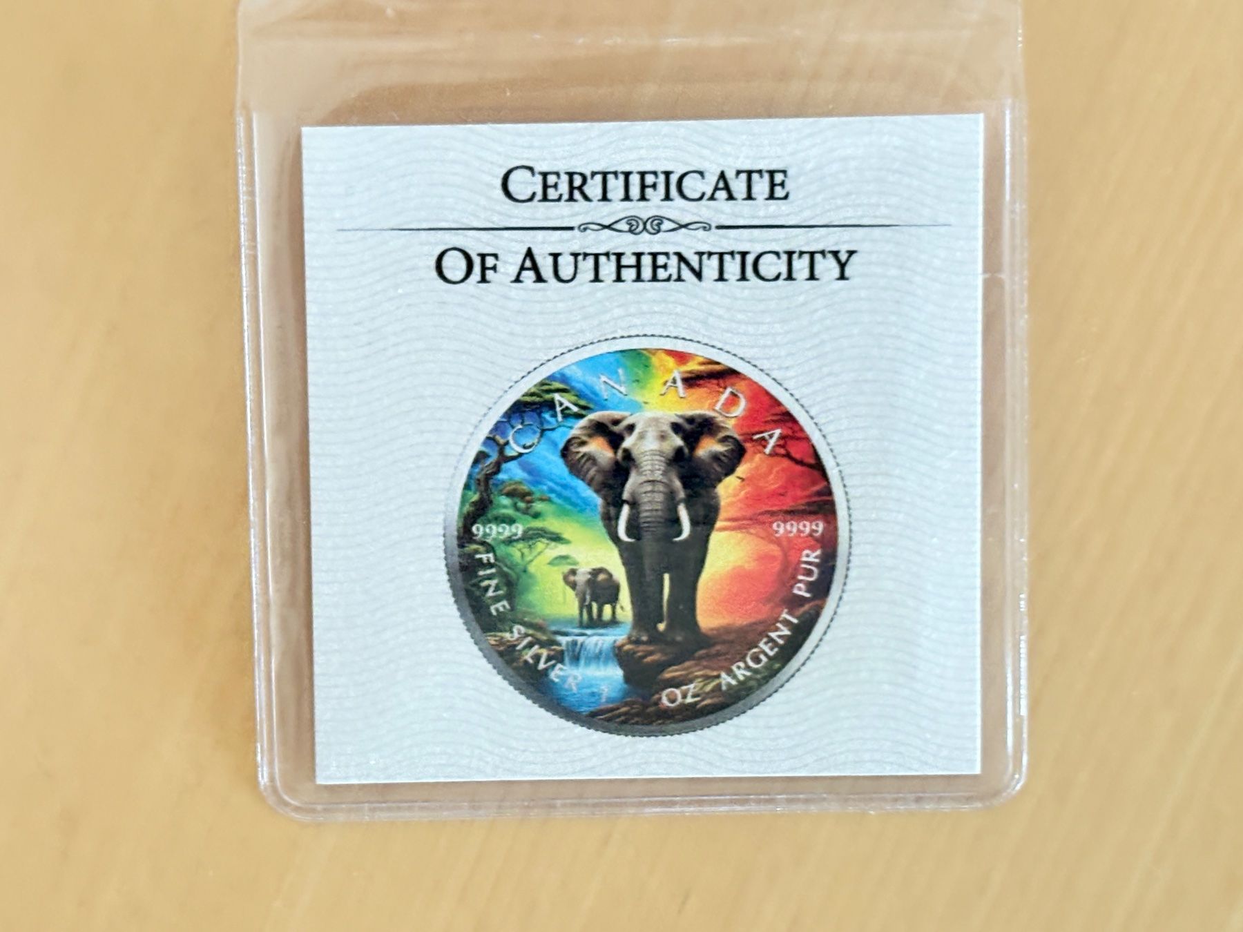 Tutti le monete: 1 OZ Kanada Silber "Elefant" 2025 Koloriert – Nuovo e nell'imballaggio originale da Weinfelden venduto da Potz-Millione 5