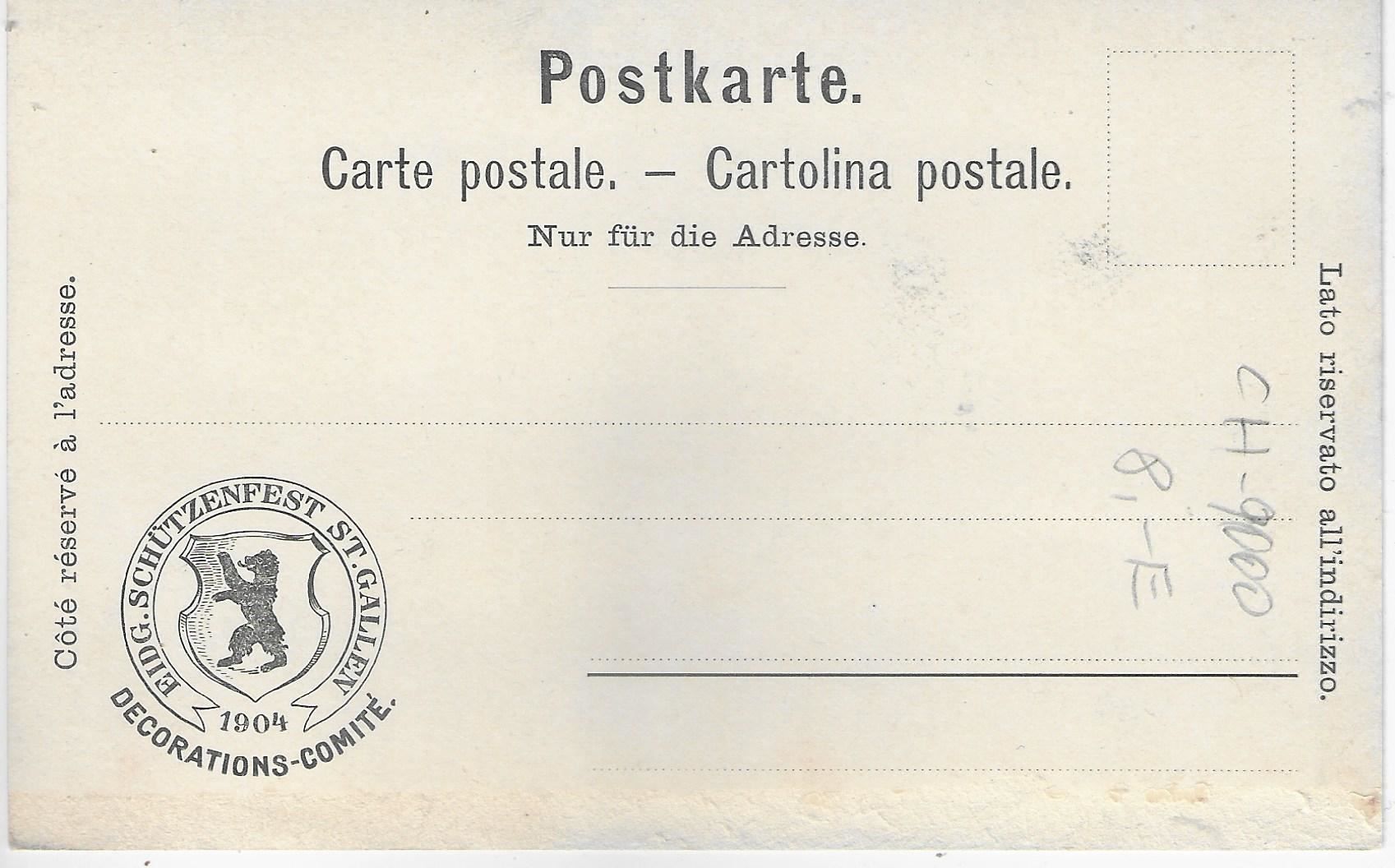 Cartes postales: Eidg. Schützenfest St. Gallen 1904 – D'occasion à Ettingen par Kartenplanet 1