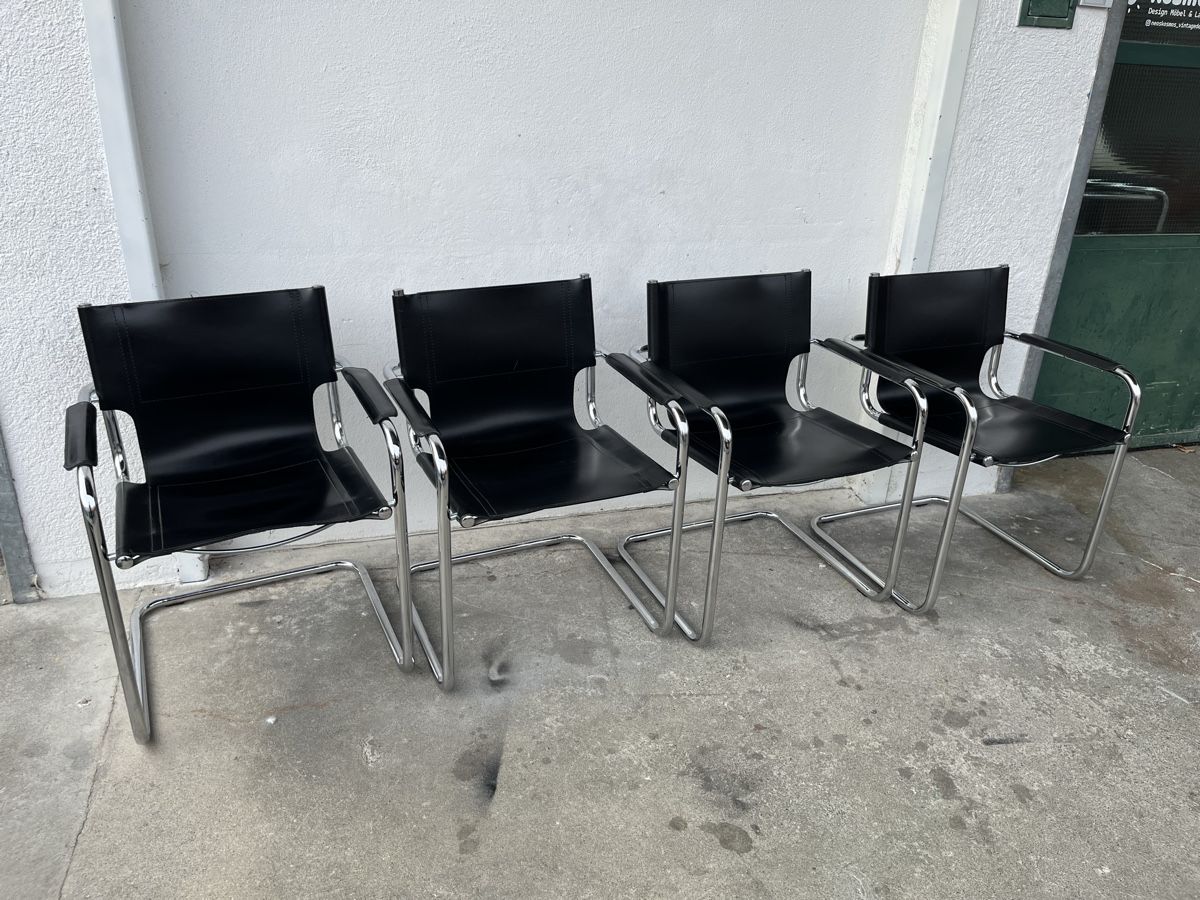 Breuer Sedie: Vintage Freischwinger Leder Chrom – Usato da Bern venduto da fotolog111