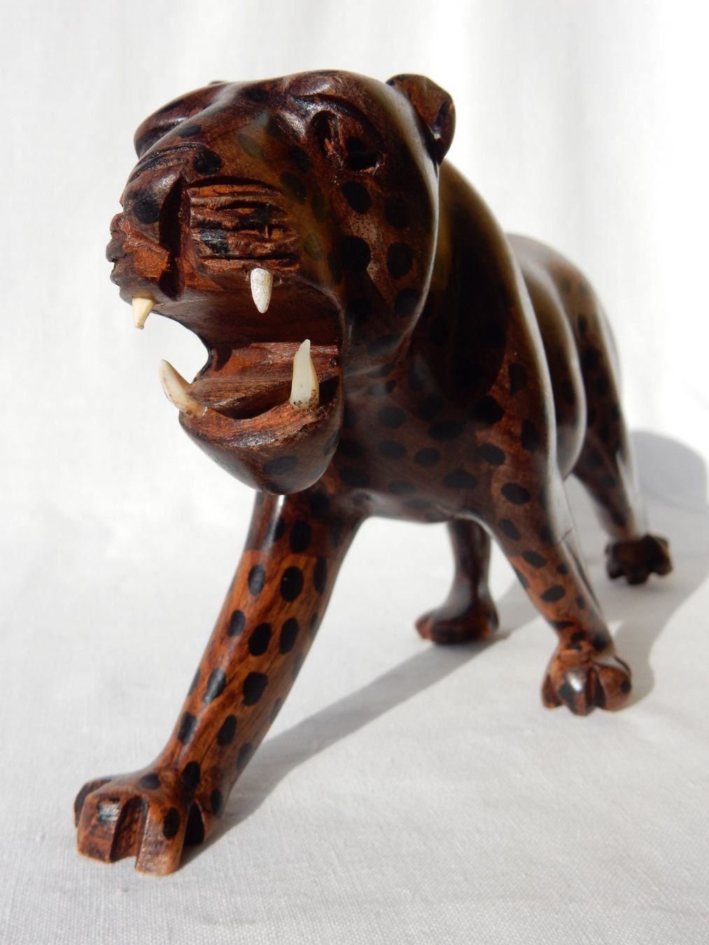 Statuette: **WUNDERSCHÖNE HOLZFIGUR LEOPARD, Deko-Objekt, Rarität!** – Usato da zürich venduto da Heidiho1 8
