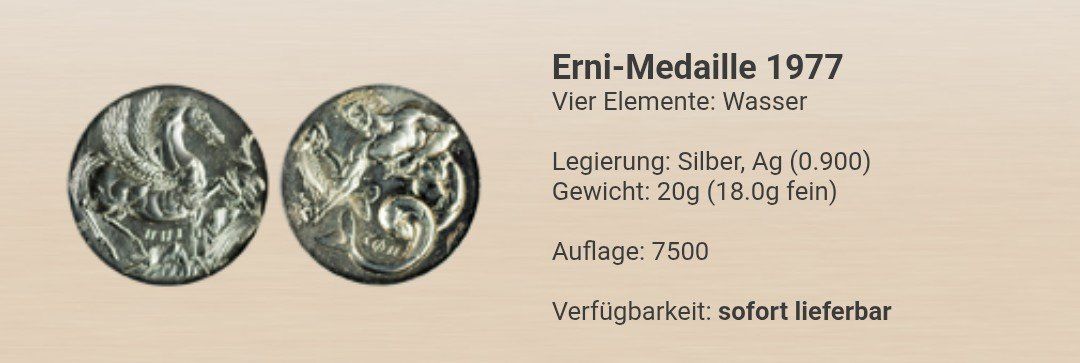 Medaillen: Hans Erni Silbermedaille 1977, Element Wasser, Silber 900 – Gebraucht aus Wattwil von santamaria 4