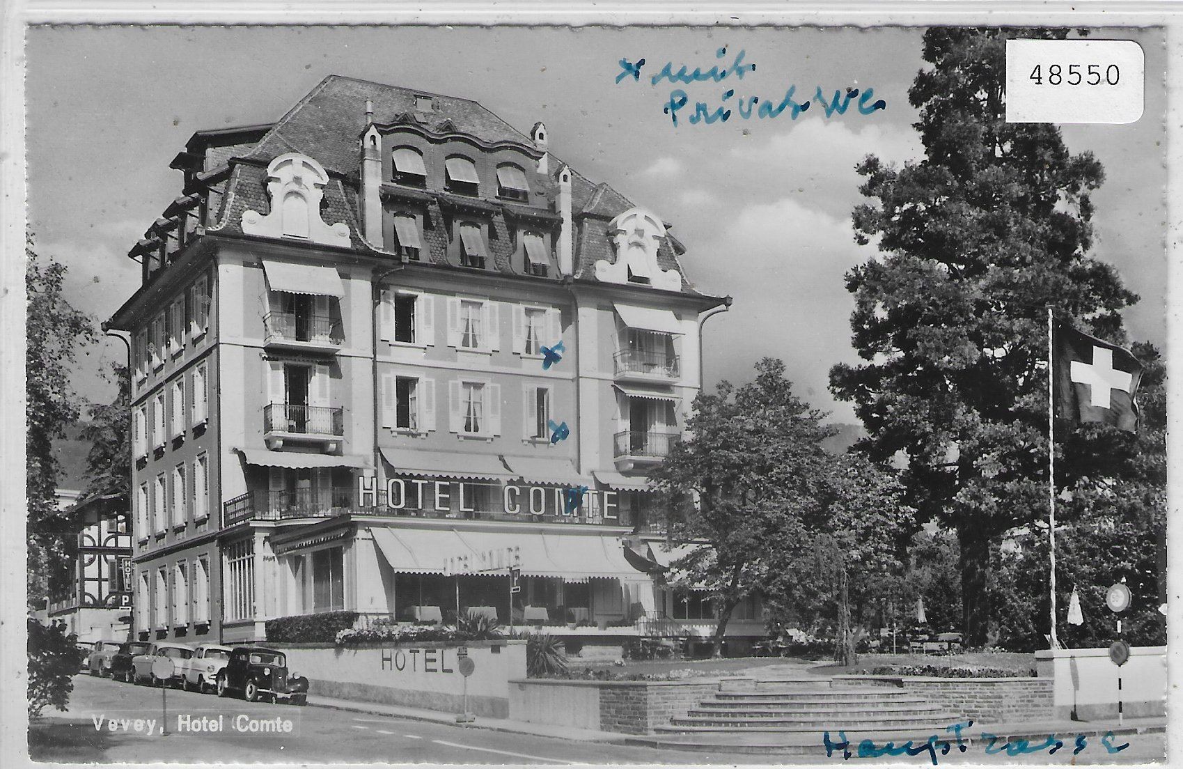 Cartoline postali: Vevey - Hotel Comte – Usato da Ettingen venduto da Kartenplanet