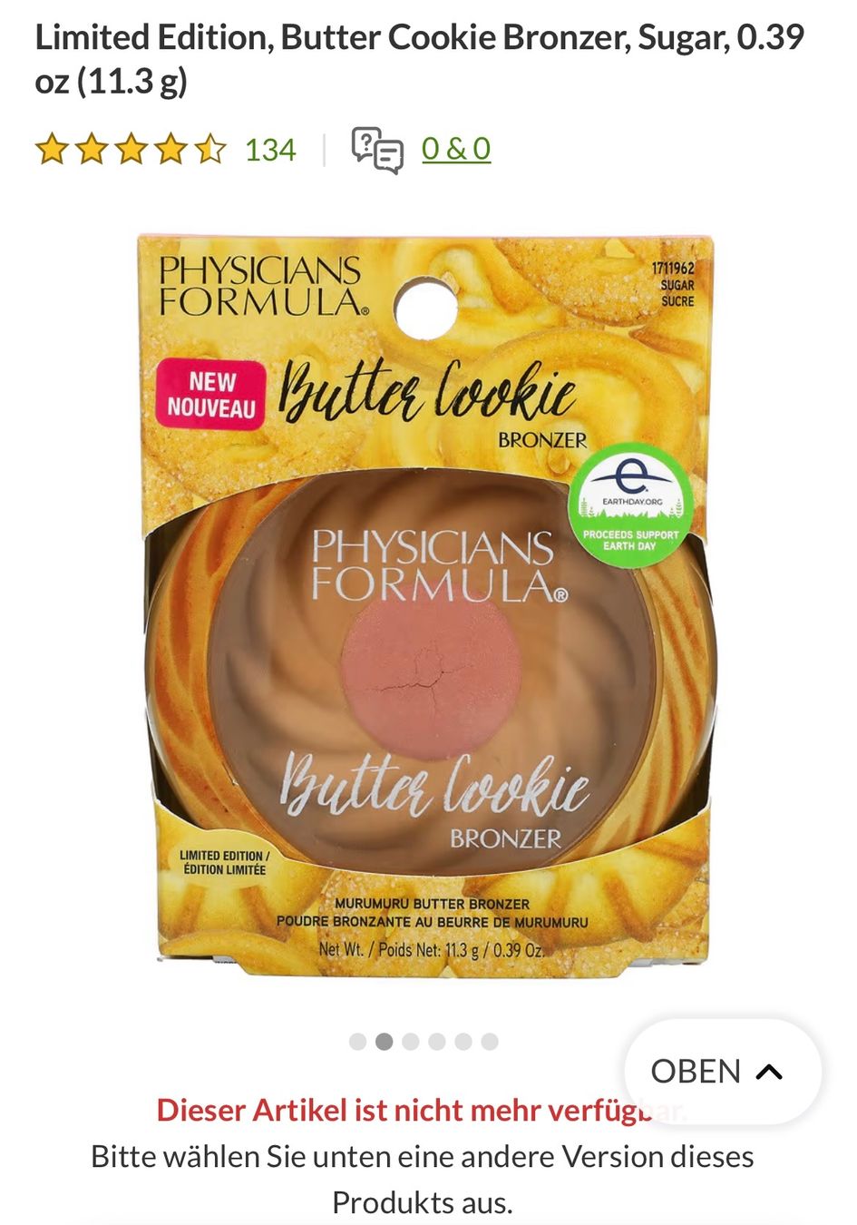 Maquillage: Limitierter PHYSICIANS FORMULA Butter Cookie Bronzer, Sugar – Neuf avec emballage d'origine à Zürich par deruja 5