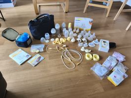 Medela Freestyle Milchpumpe Set mit sehr viel Zubehör