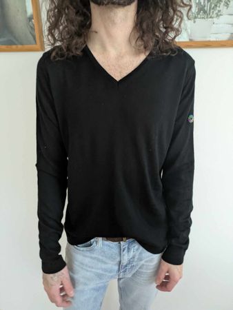 Comstor Pullover schwarz Grösse L Merinowolle
