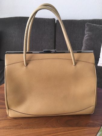 Gucci, Vintage Handtasche, Leder, crème, ca. 60er Jahre