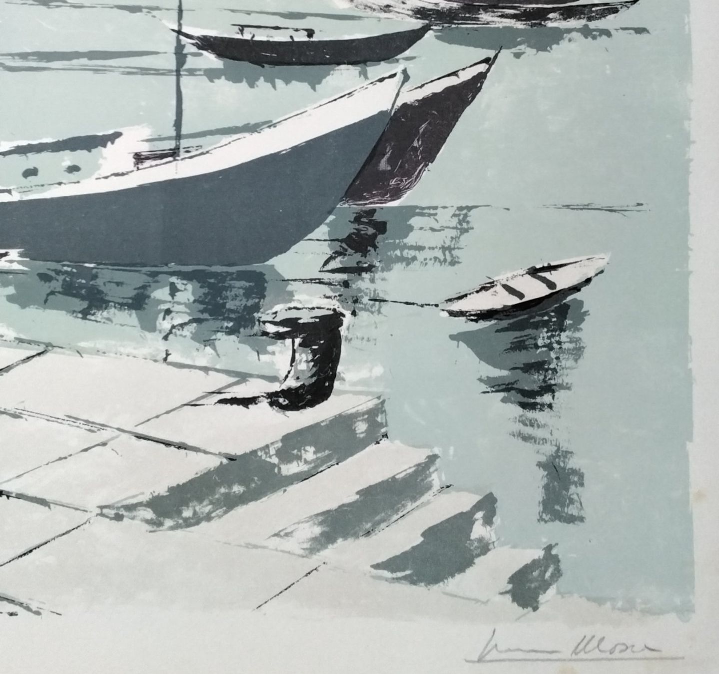 Grafica & Litografie: Ivan Mosca Lithographie Boote signiert – Usato da Cavigliano venduto da zamamasa 2