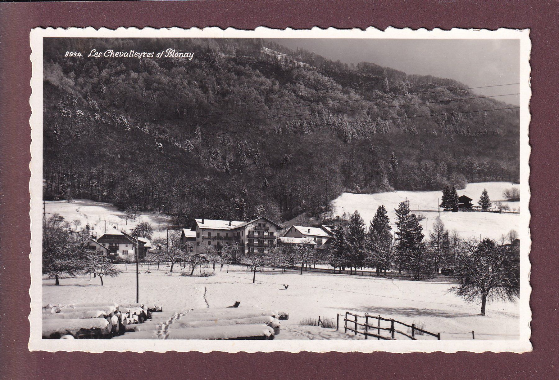 Cartoline postali: LES CHEVALLEYRES sur Blonay - 1959 – Usato da Pully venduto da nicecards