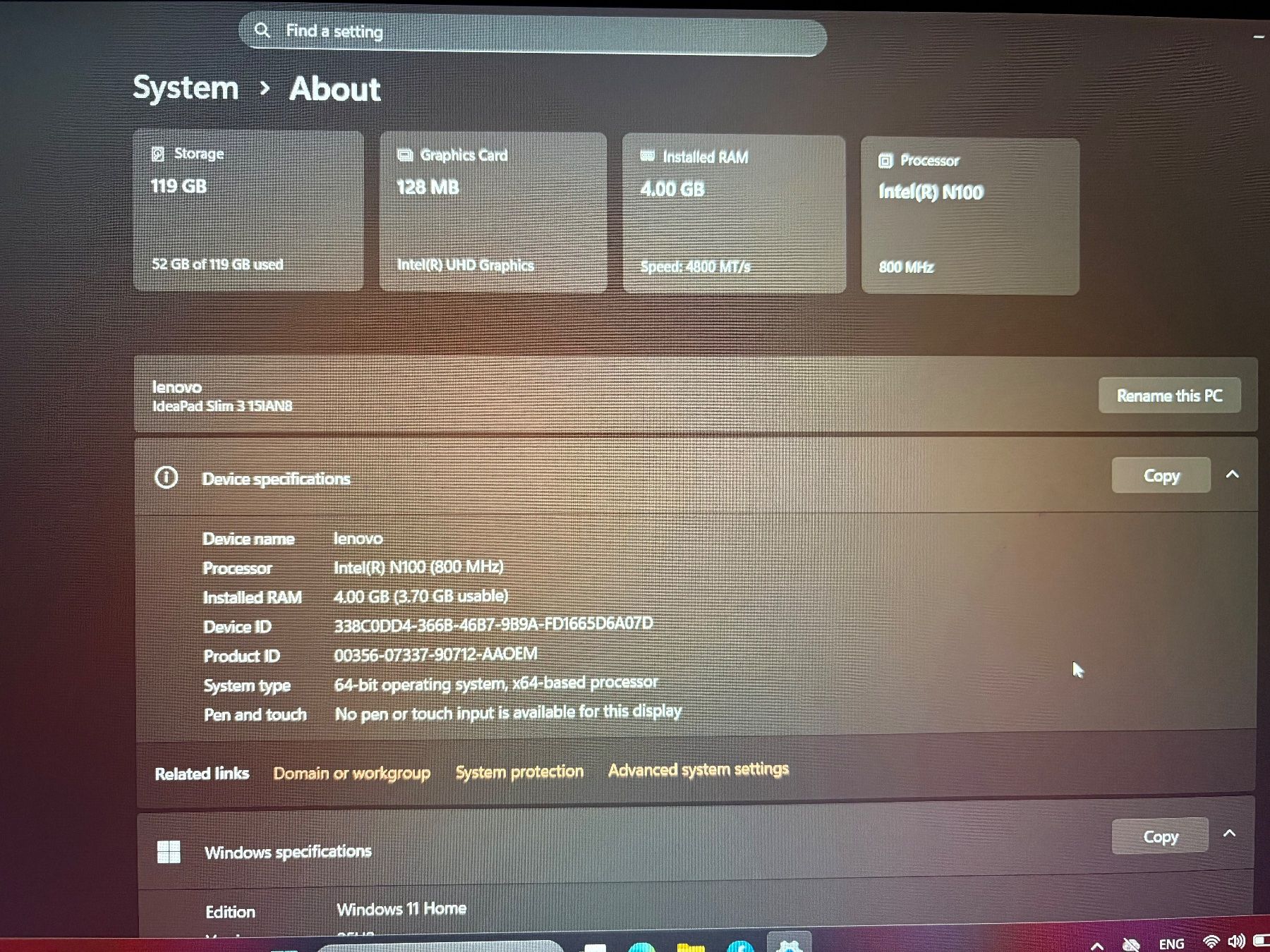 Lenovo Notebook: Lenovo ideapad slim3 – Usato da Wil SG venduto da bar_j7h2 1