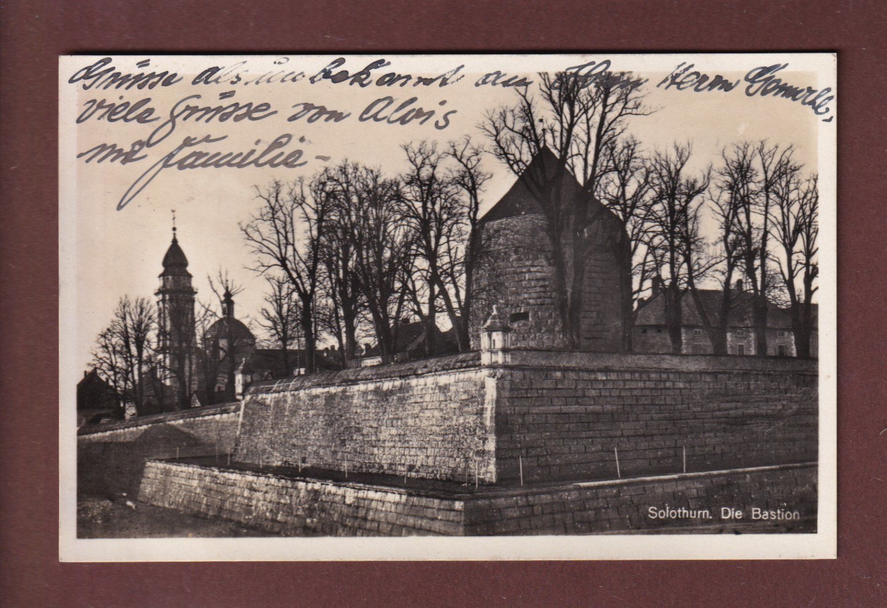 Cartoline postali: SOLOTHURN - Bastion - 1934 – Usato da Pully venduto da nicecards