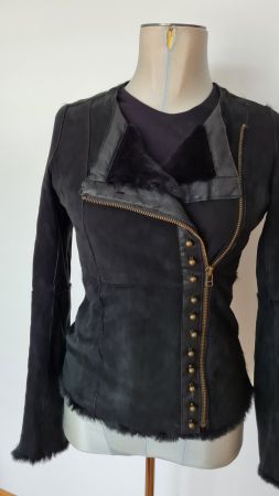 Veste Maje taille S fourrure noire