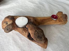 Porte bougies en bois 