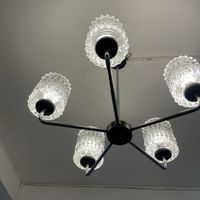 Lustre plafonnier 5 branches mid-century