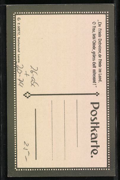 Photos, Lettres & Cartes p.: sign. E. Hodel: De Freide Deheime, de Fr – D'occasion à Berlin par bartko-reher 1