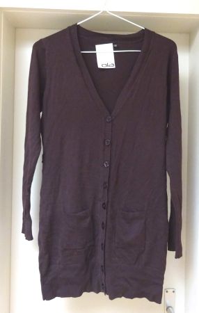 Neue, lange Strickjacke - Viskose - dunkelbraun - Grösse M