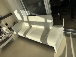 Leu Swiss, Weisses Ledersofa, sehr guter Zustand 