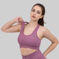 SportBH Damen Seamless High Support Fitness Flieder Rosa XXL