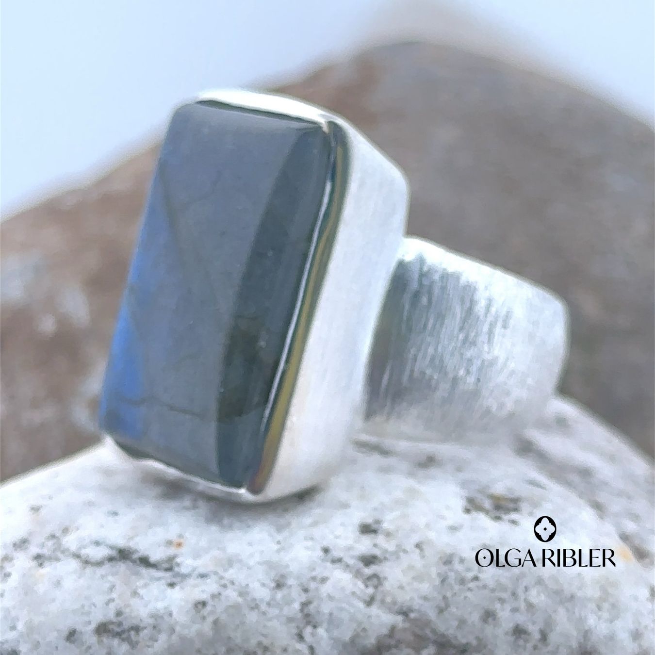 Olga Ribler Anelli: Statement Silber Ring 925 - Labradorit - Grösse 58 – Nuovo (secondo la descrizione) da Luzern venduto da Schmuckoutlet 1