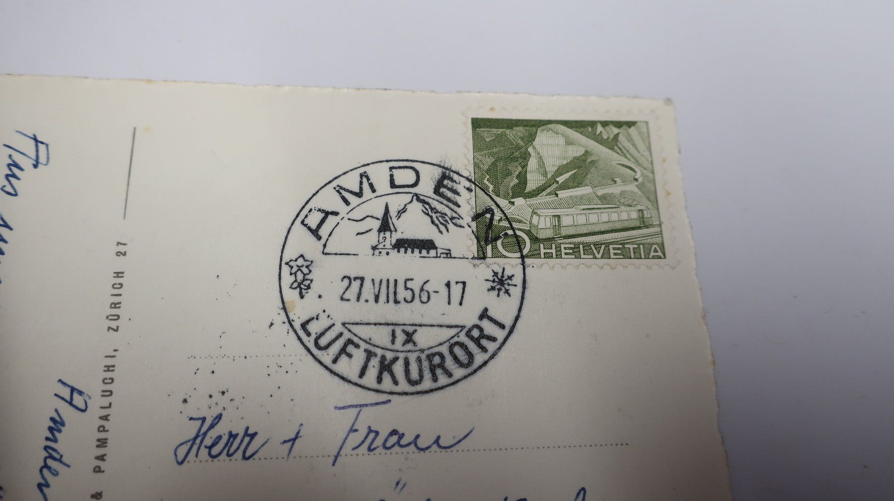 Cartoline postali: Amden mit Rautistock und Glärnisch  1956 – Usato da Cormoret venduto da Pascalll2001 4