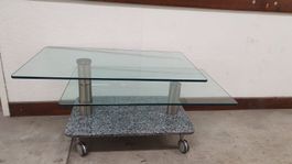TV MÖBEL GLAS AUF ROLLEN