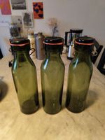 Antike Bülach Glasflaschen in Grün 1 Liter