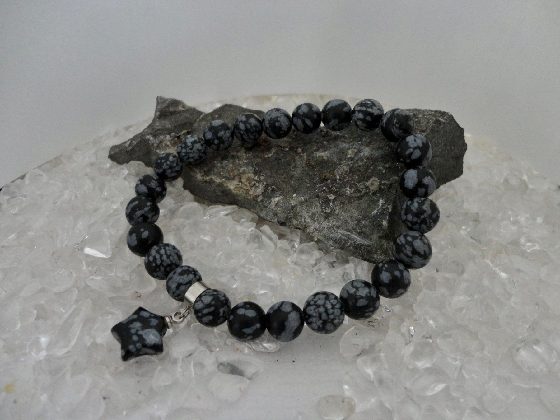 Bracelets: Scheeflockenobsidian Armband – Neuf (Voir description) à Biberist par tl-schmuck