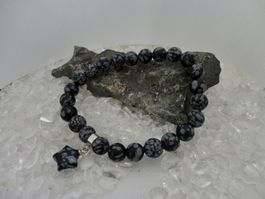 Scheeflockenobsidian Armband