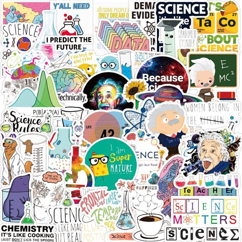 Sticker: Wissenschaft Science Einstein Physik Fun 50 tlg Stickerset – Nuovo e nell'imballaggio originale da Dättlikon venduto da easythings 2