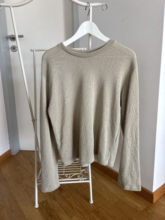 Zara Strickpullover, lockerer Schnitt, Khaki/Salbeigrün