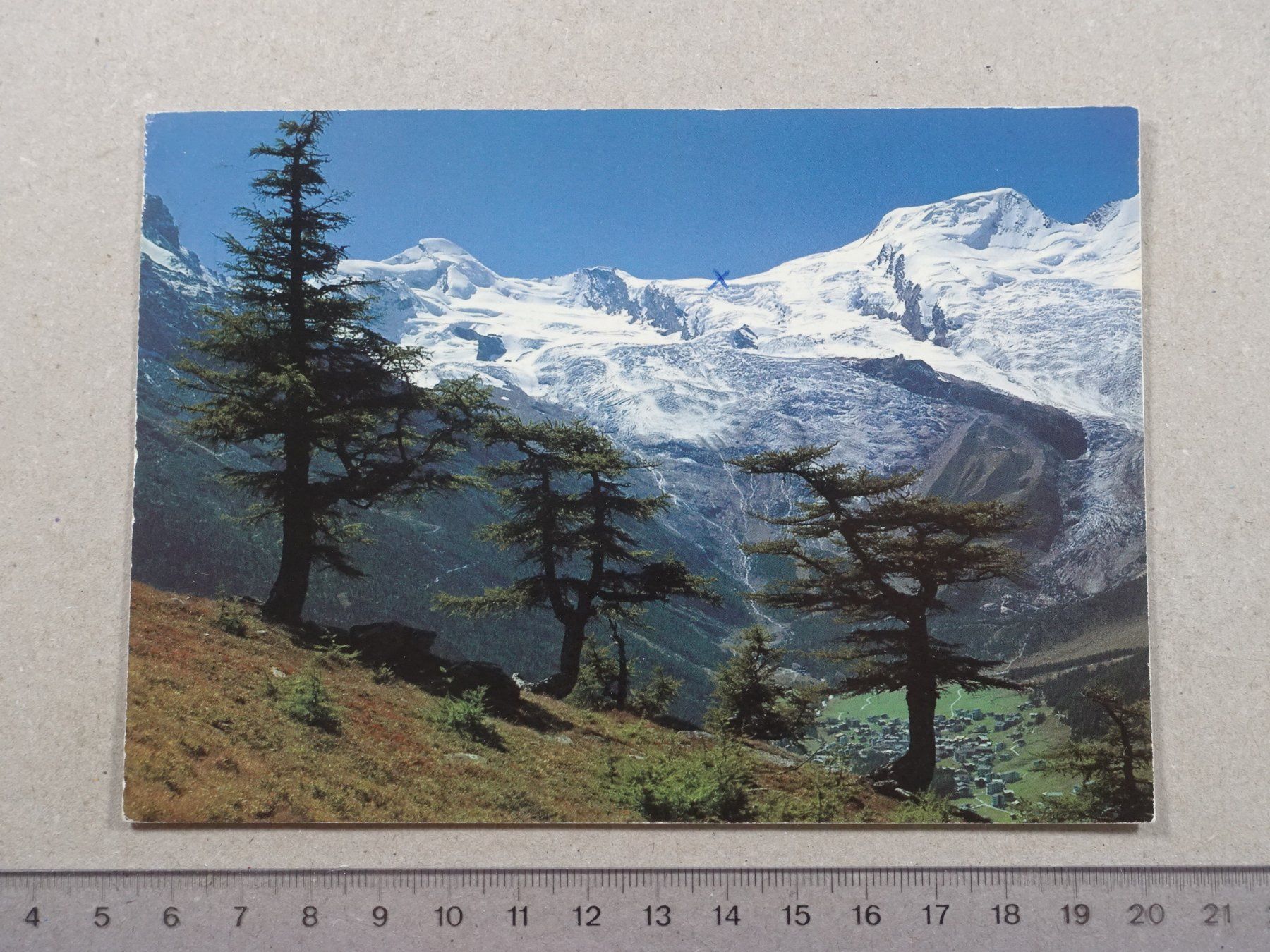 Ansichtskarten: Kreuzboden ob Saas Grund, 1981 – Gebraucht aus Lenzburg von fh1