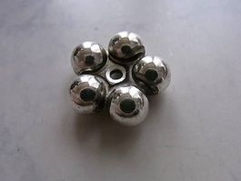 5 Perlen Acryl altversilbert 16x6mm