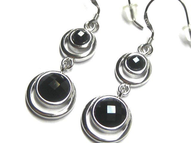 Orecchini pendenti & Orecchini a lobo: Ohrringe Ohrhänger Silber 925 / Onyx Imitat – Usato da Ermatingen venduto da Decovin