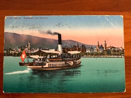 Postkarte Schiff Speer in Zürich 1921  (P282)
