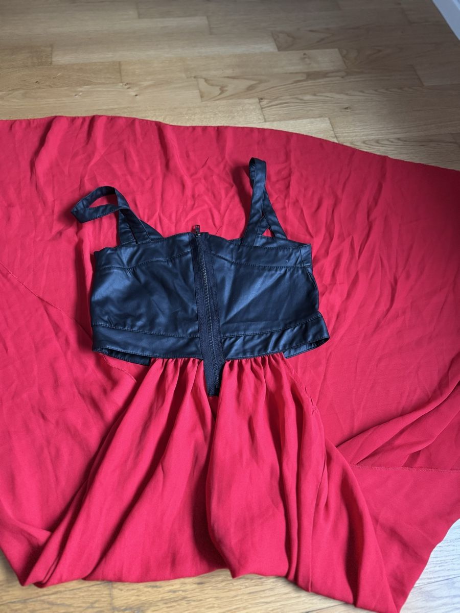 Vestiti: Wunderschönes Kleid rot / schwarz Kunstleder Gr. S – Usato da Wittenbach venduto da Apicel 6