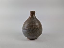 Keramikvase tropfenförmig / braun-grau