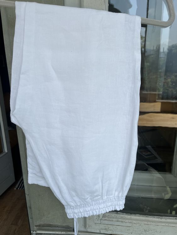 Pantalons: Pantalon lin blanc Le Tricot Perugia, taille 36/38 (42IT) – D'occasion à Fribourg par plenilunios 1