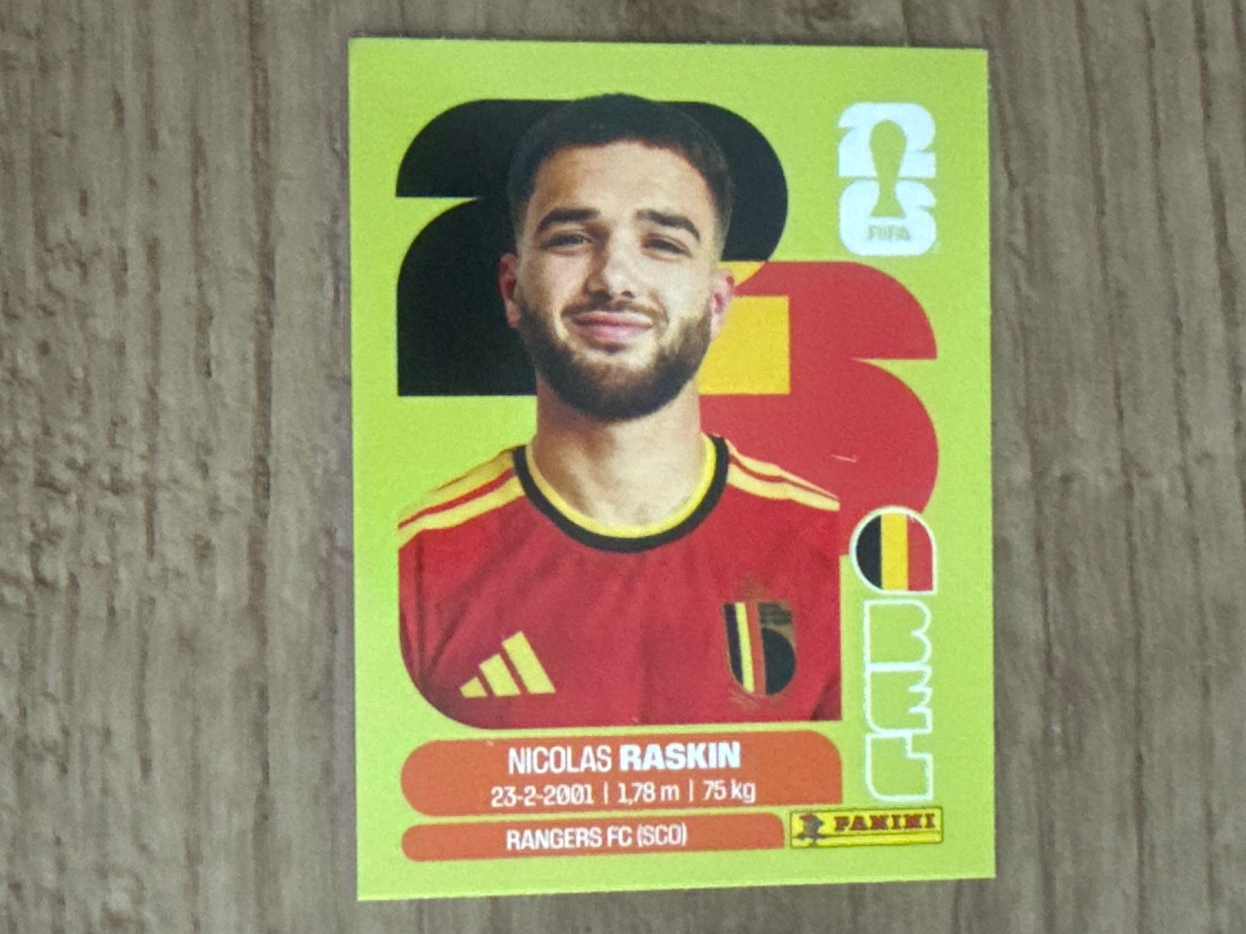 Panini FIFA WM 2026 Sticker Nicolas Raskin BEL 11 (Gebraucht) in ...