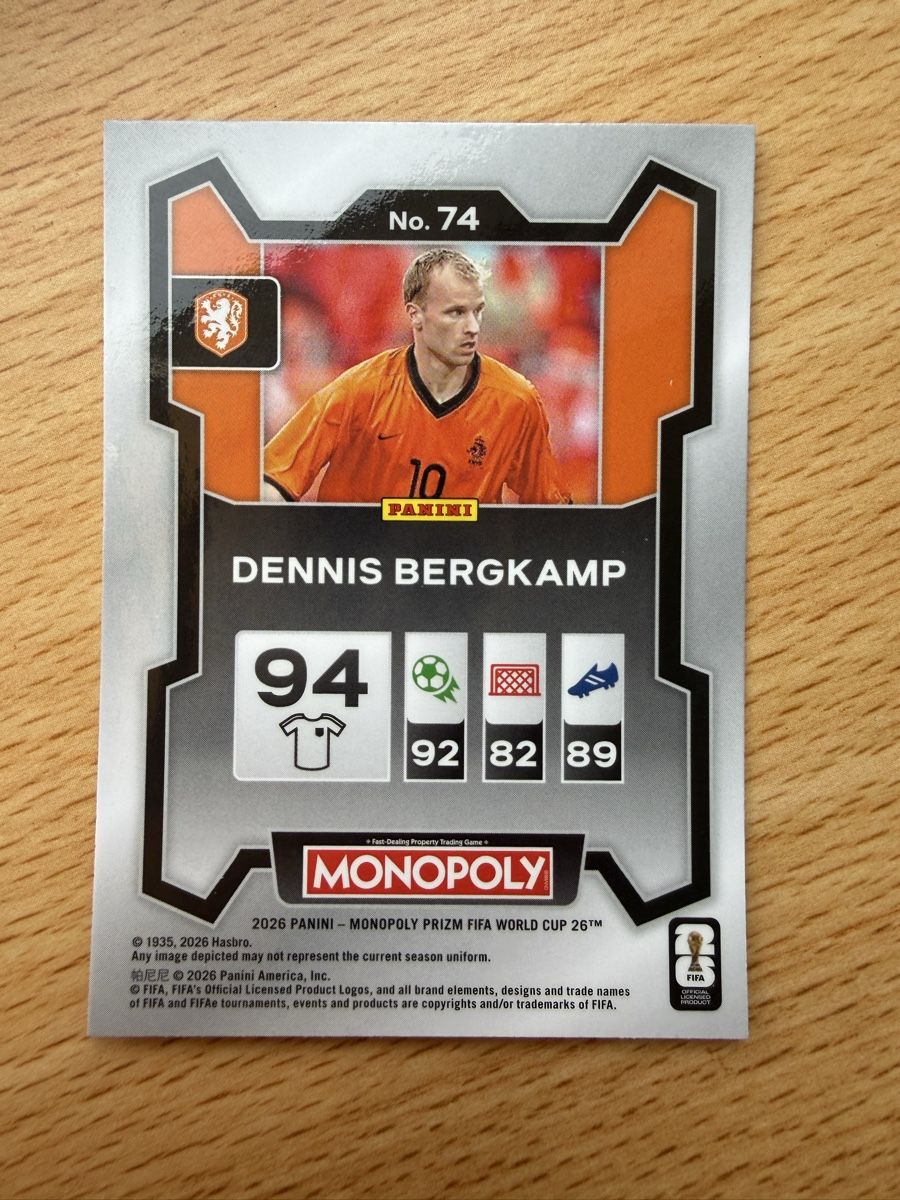 Panini Carte collezionabili: Carte panini prizm monopoly Bergkamp – Nuovo (secondo la descrizione) da La Chaux-de-Fonds venduto da Chacha99 1