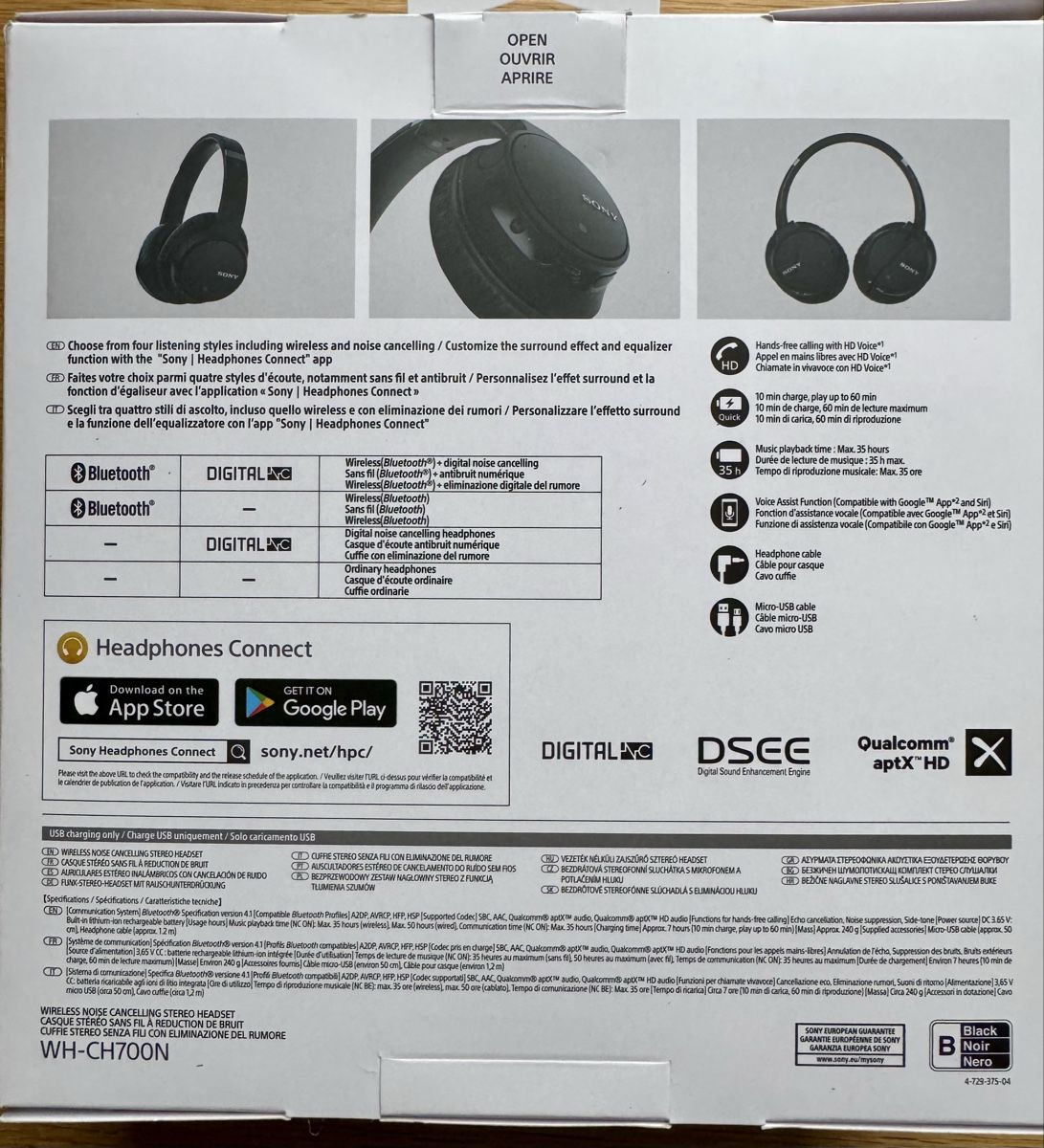 Sony Cuffie: SONY WH-CH700N Wireless Noise Cancelling Stereo Headset – Usato da Männedorf venduto da m.lutz 2