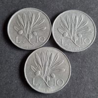3 x 10 Lire 1948,1949,1950 Italie