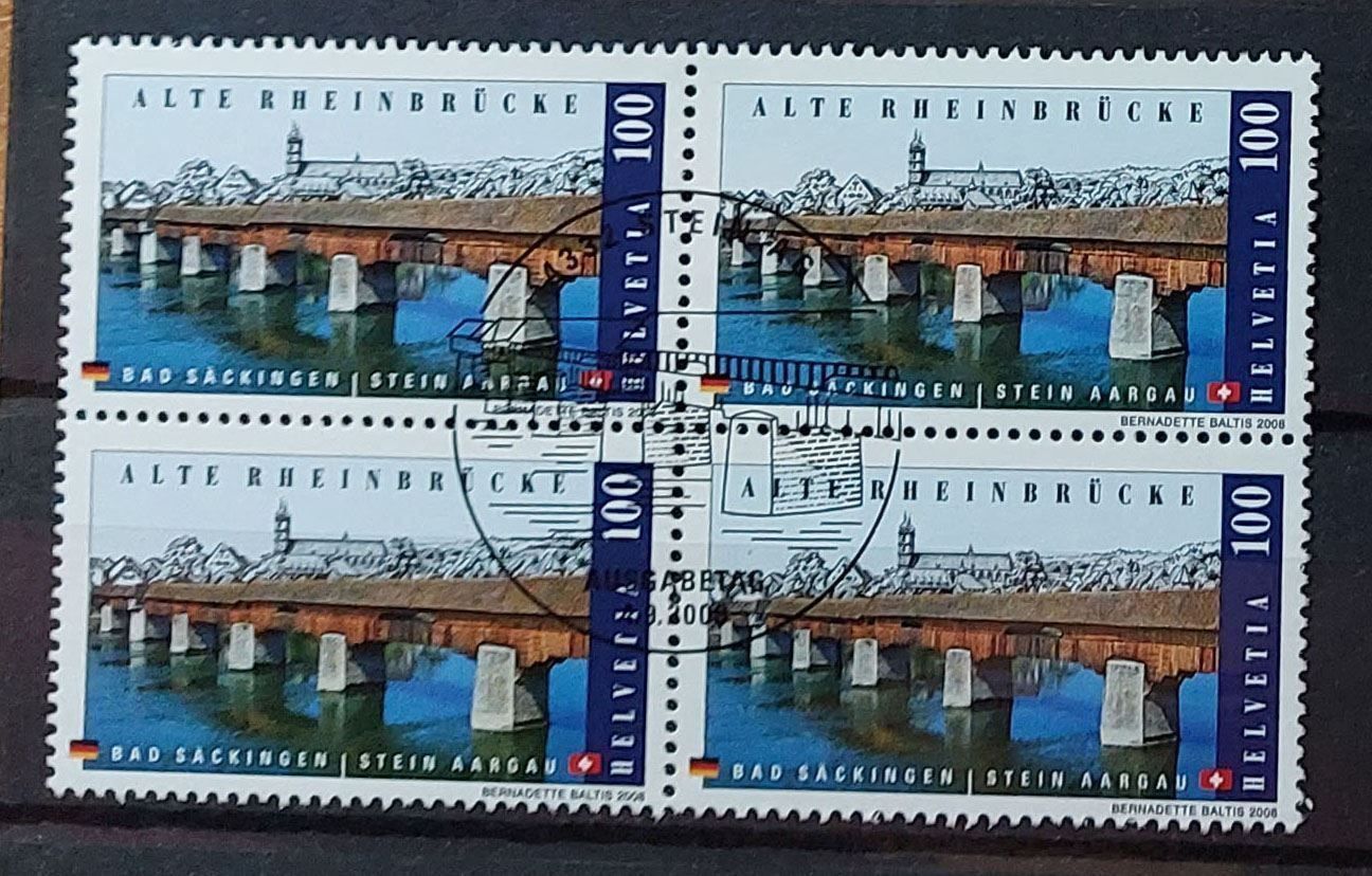 Tutti i francobolli: B1288 - Alte Rheinbrücke  B4 obl. 1er j. – Usato da Trélex venduto da Phil_Albert