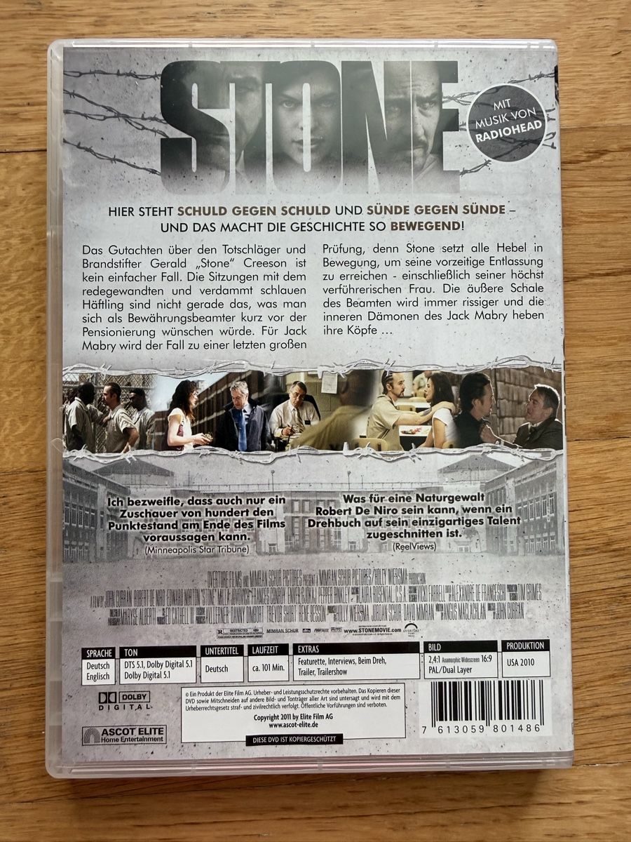 Tutti i DVDs: Stone (2010) DVD Robert De Niro – Usato da Kölliken venduto da nerdorado 1