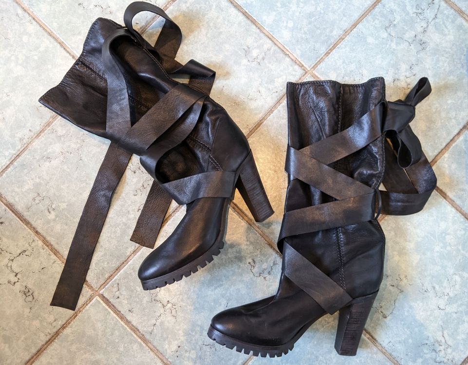 Bottes Cowboy Western En Cuir Très Souple - Taille US 6.5 Femme, Fabriqué En Allemagne - Occasion